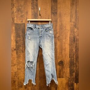 We the free midrise Distressed Blue Jeans size 28 EUC